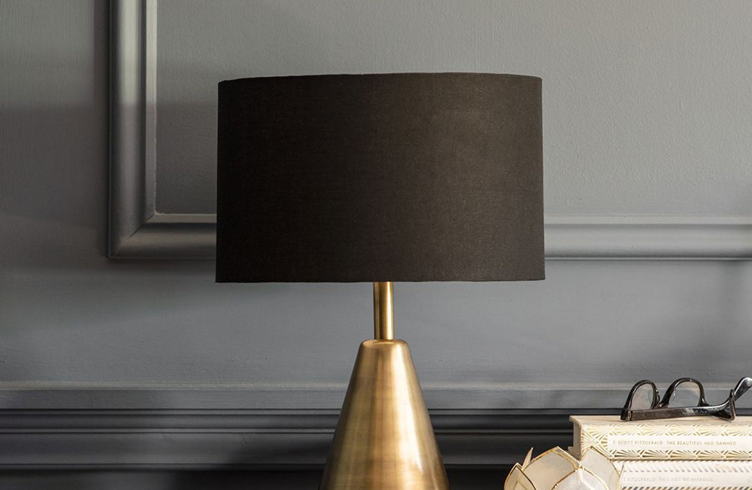 black and gold table lamp