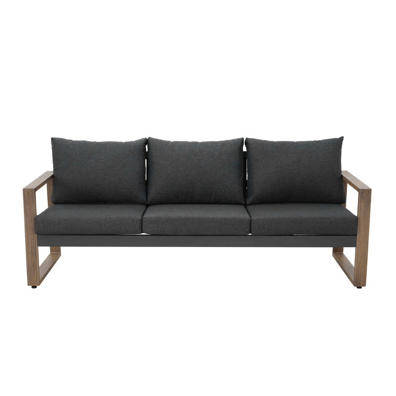 Patio Wood Grain Coating Sofa Set