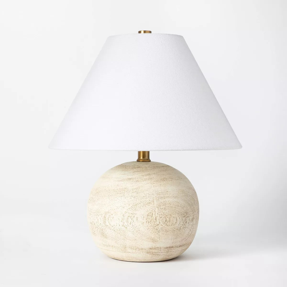 Medium Faux Wood Table Lamp Brown