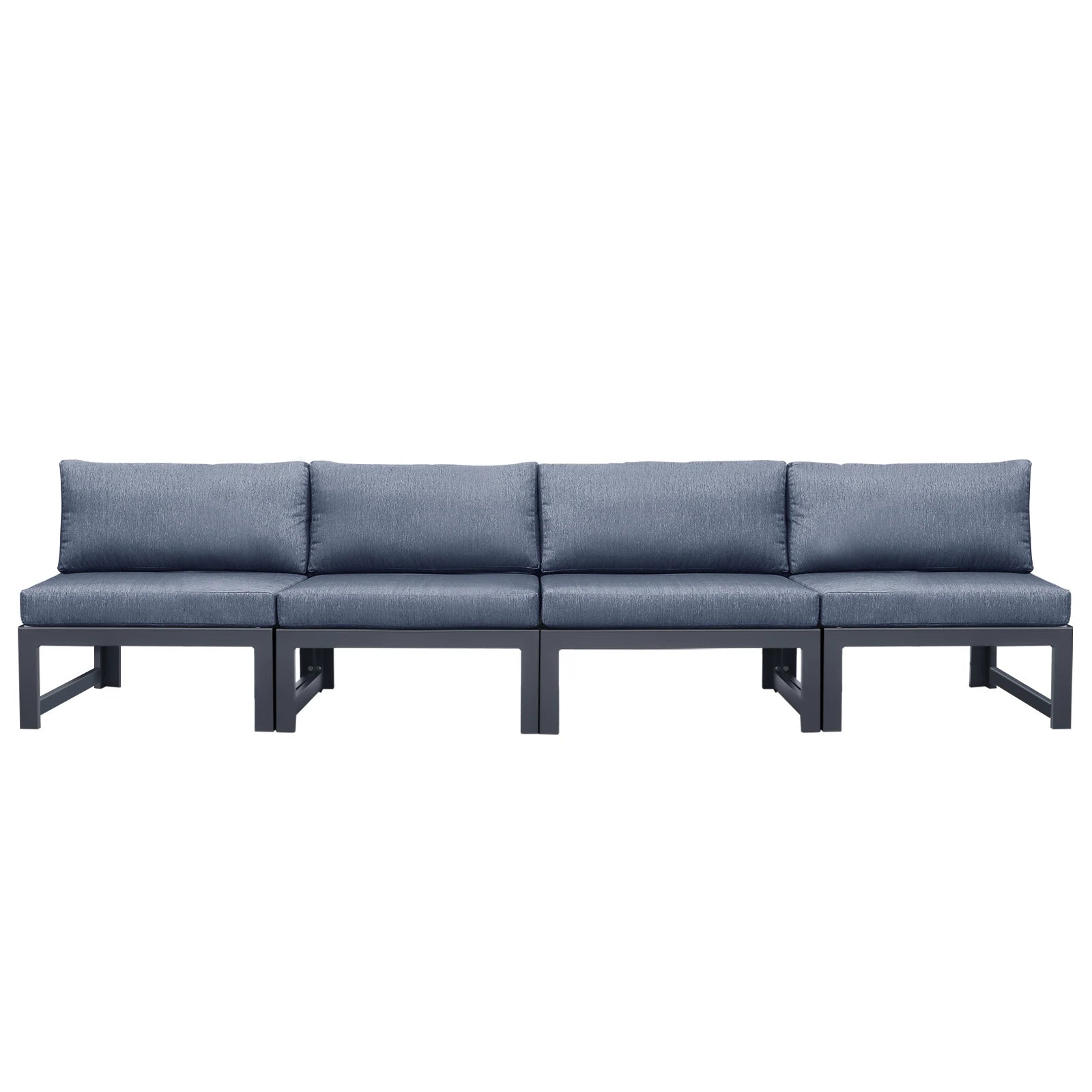 Patio Sectional Armless Sofa Set