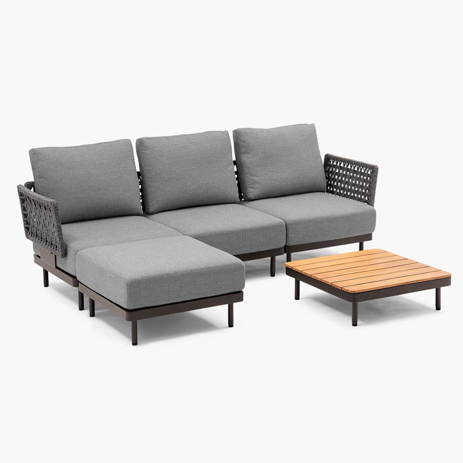 Patio Woven Rattan Sectional Couch Set