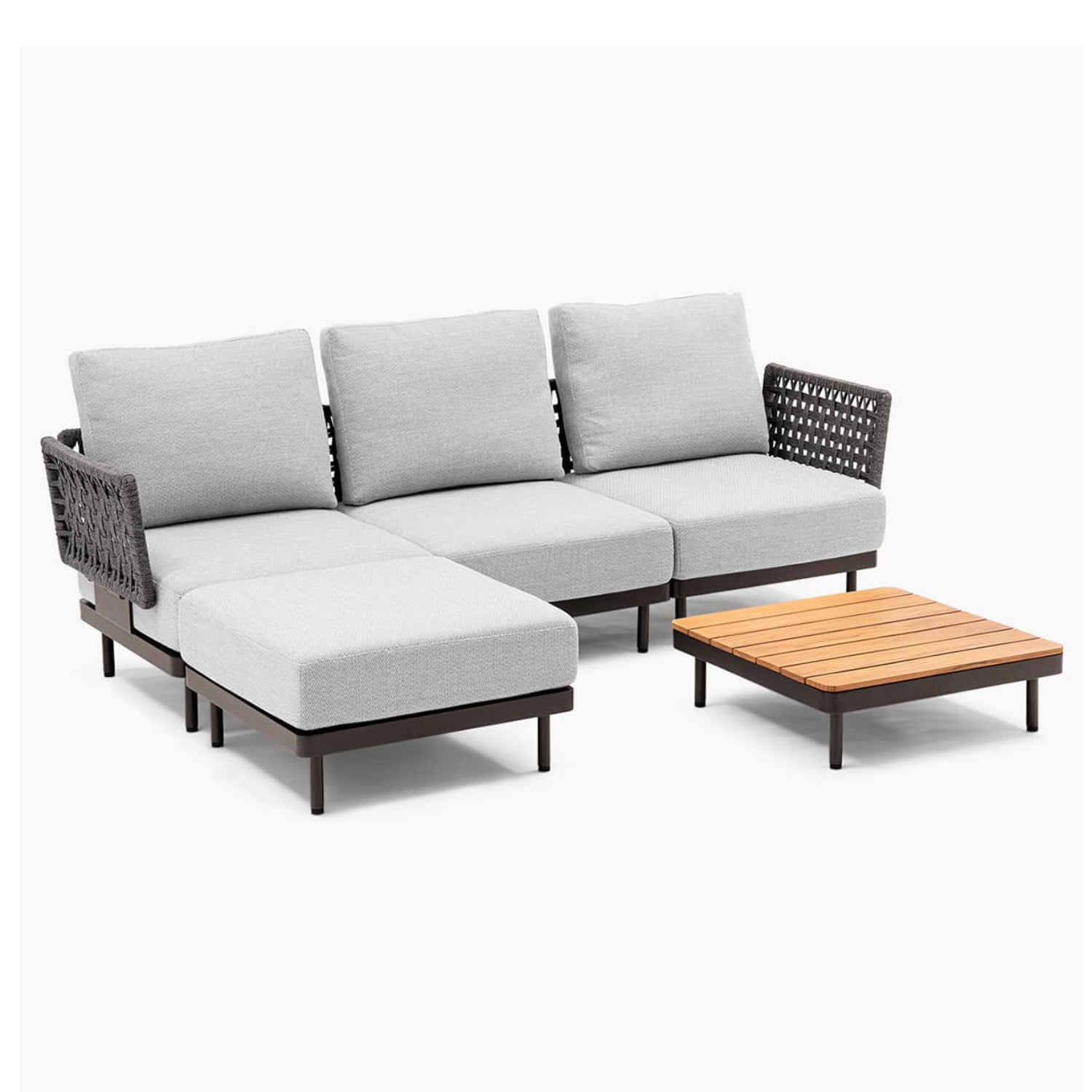 Patio Woven Rattan Sectional Couch Set