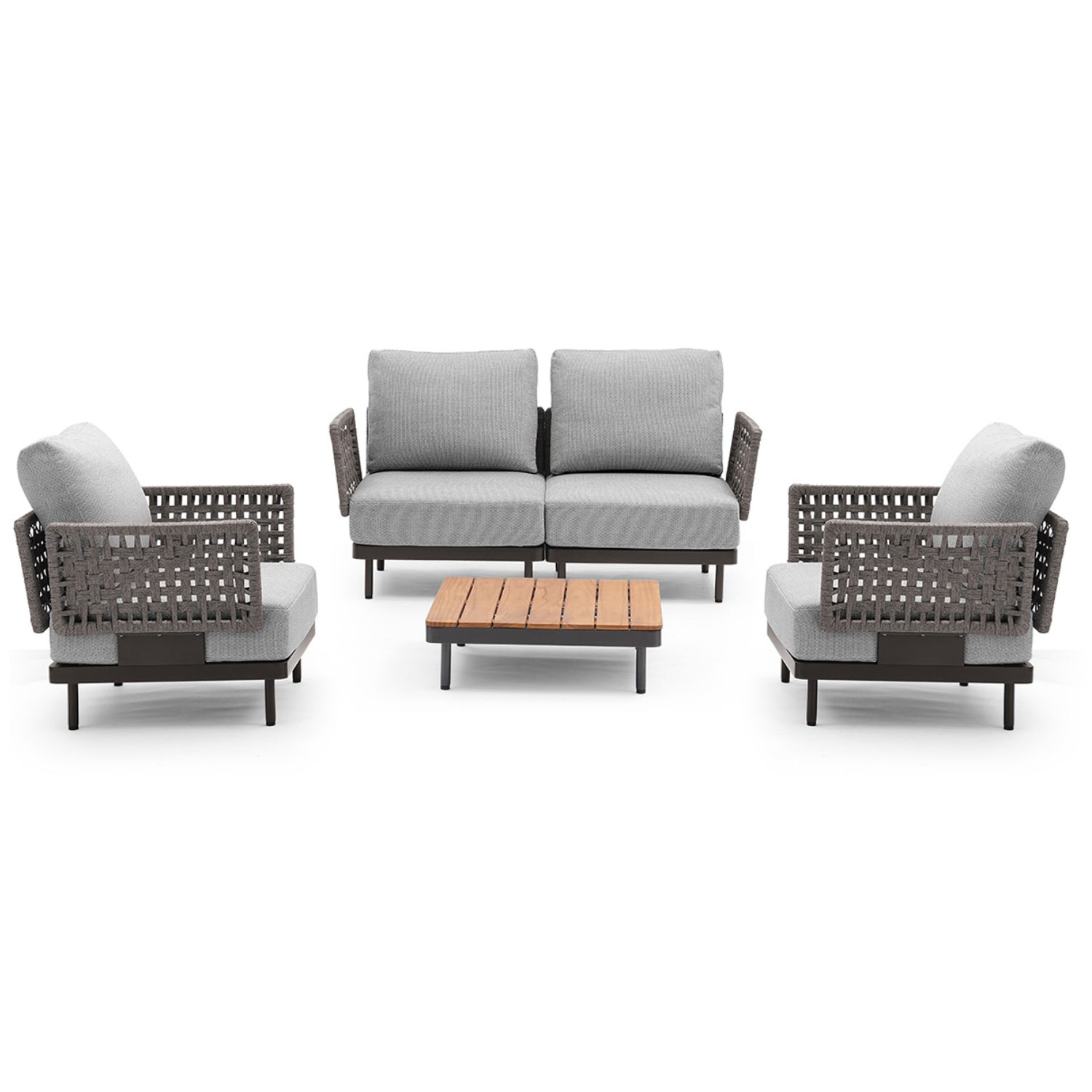 Patio Woven Rattan Sectional Couch Set
