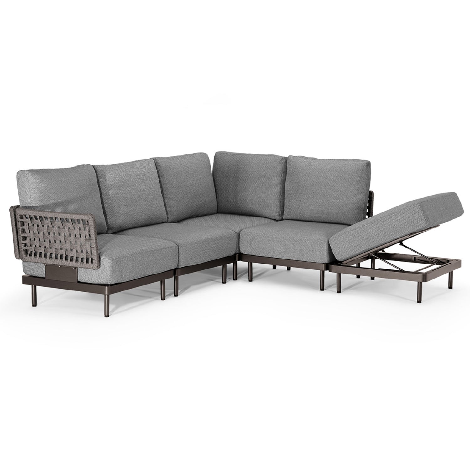 Patio Woven Rattan Sectional Couch Set